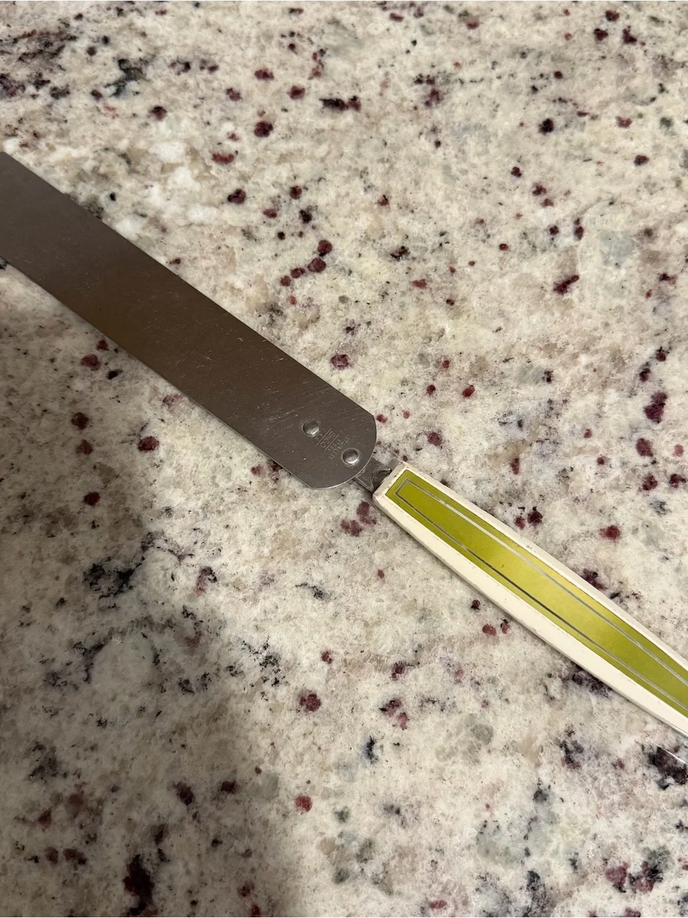 Vintage Ekco Stainless Steel & Green Icing Spatula Icing Spreader